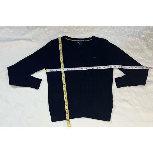 IZOD-Women’s V-NeckBlue Women’s Large Cotton Sweater - Picture 4 of 5